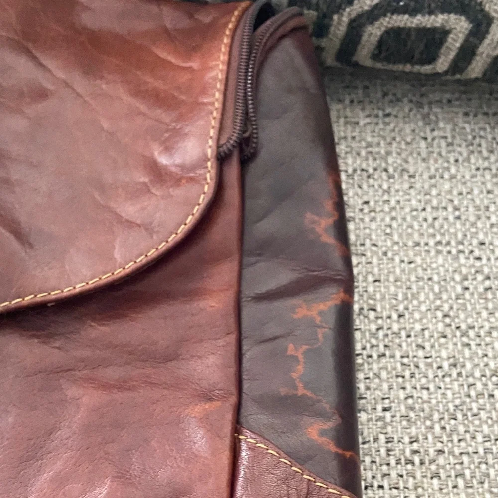Jack Georges Voyager Brown Leather Backpack Crossbody Bag | Vintage Travel Style